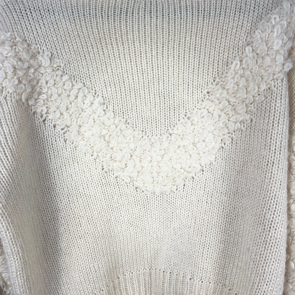 Poly Brand Beige Balloon Sleeves Fuzzy Soft Sweater - Picture 10 of 11